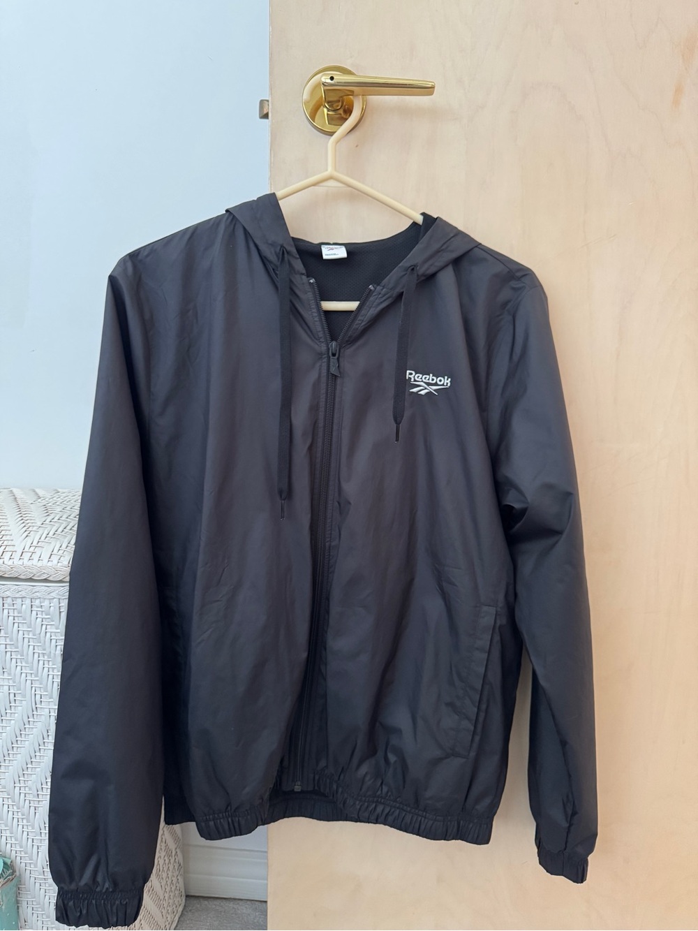 Reebok Black Hooded Utility Windbreaker Jacket